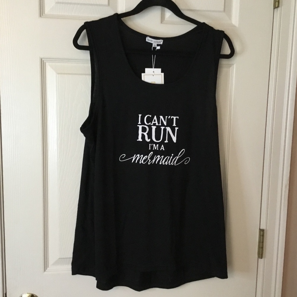Mary Square NWT Mermaid Black Tank - Size XL